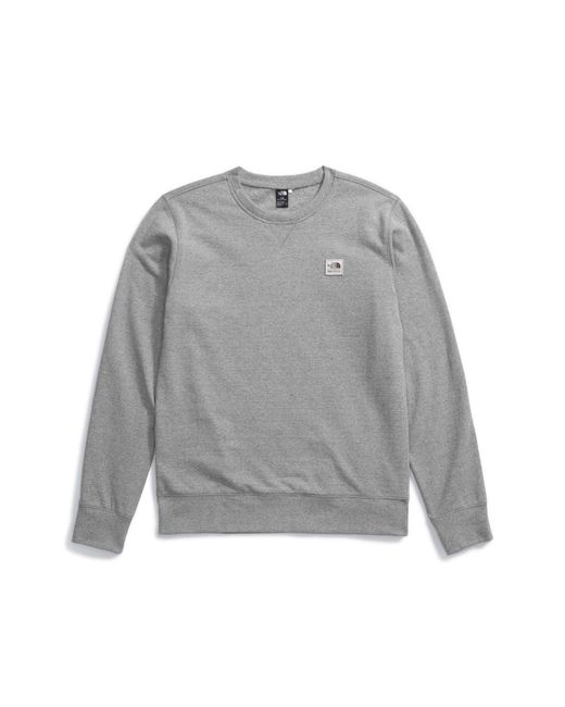 The North Face Gray Heritage Patch Crewneck Sweatshirt for men