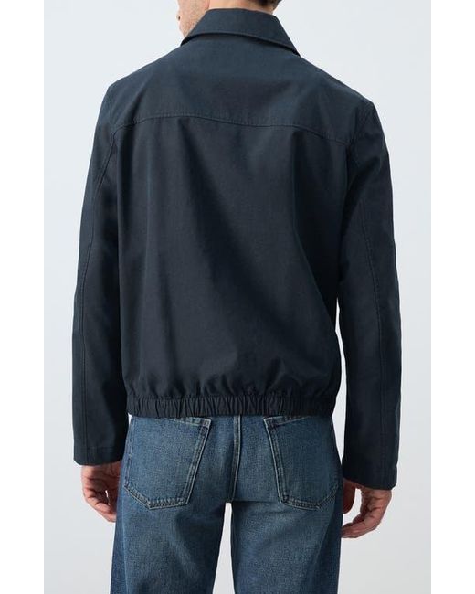 Mango Blue Cotton Blend Jacket for men