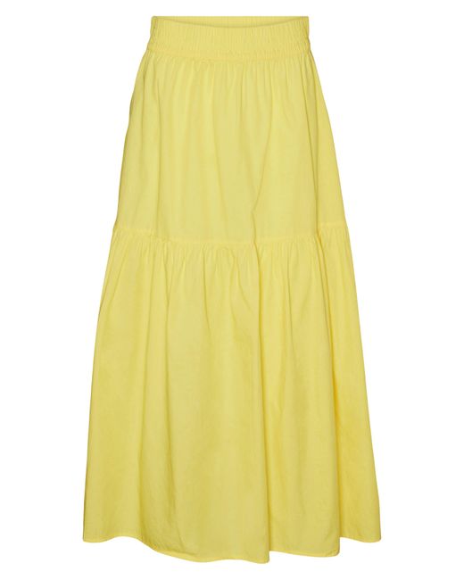 Vero Moda Yellow Tiered Maxi Skirt