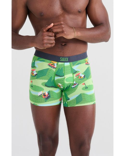 Saxx Underwear Co. Green Vibe Super Soft Slim Fit Boxer Briefs for men