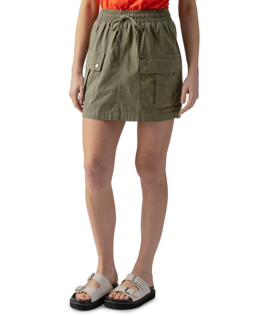 Sanctuary Green Stretch Cotton Cargo Skirt