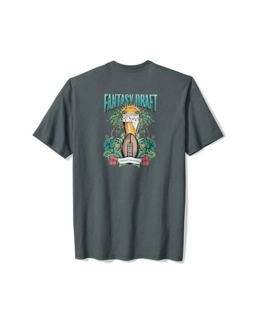 Tommy Bahama Gray Fantasy Draft Cotton Graphic T-Shirt for men