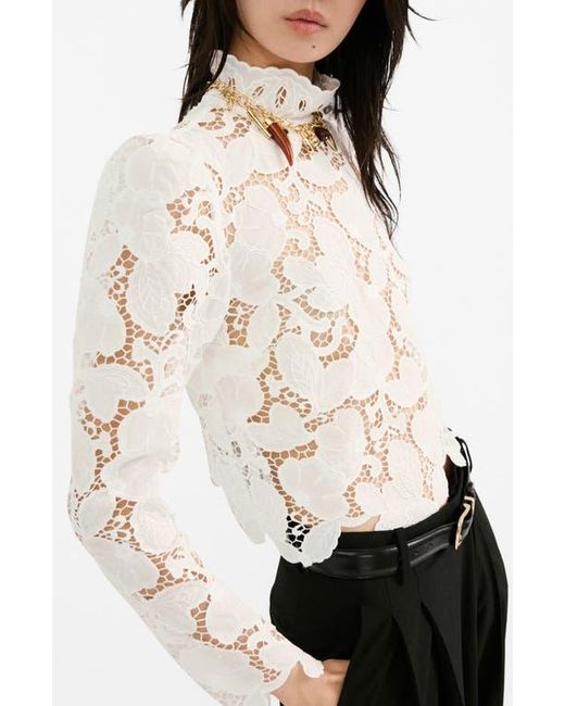 Mango Natural Coco Lace Cutwork Top