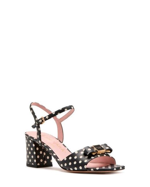 Kate Spade Black Bowdie Breezy Dot Ankle Strap Sandal