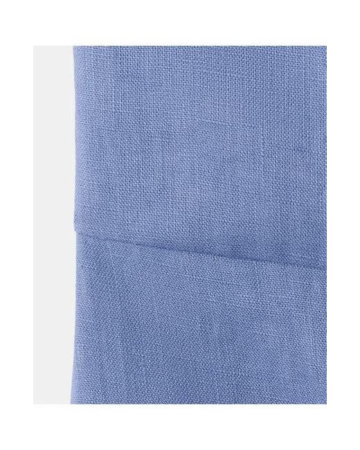 Mango Blue Solid Linen Halter Jumpsuit