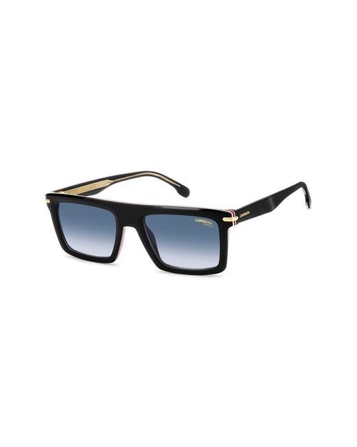 Carrera Blue 54Mm Rectangular Flat Top Sunglasses for men