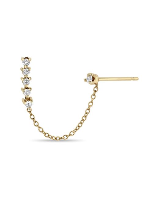 Zoe Chicco Metallic 14k Gold Diamond Draped Chain Earring