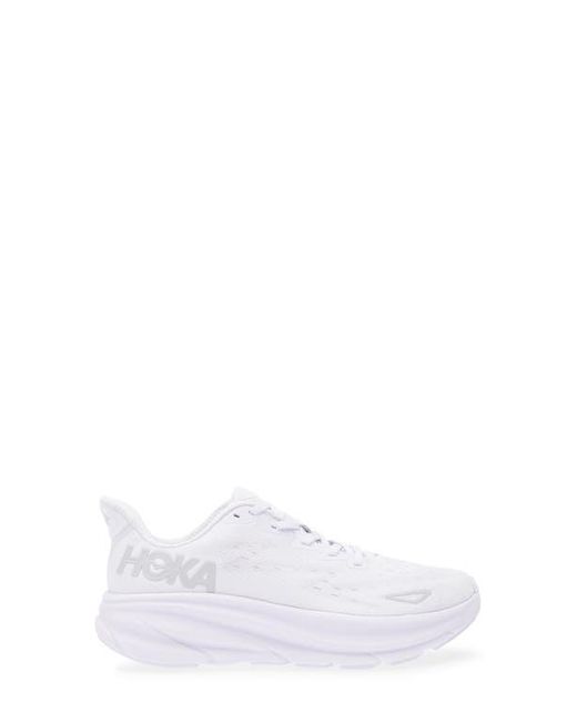 Hoka One One White Clifton 9 Running Shoe