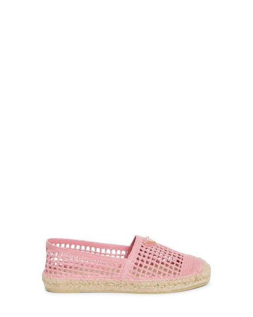 Prada Pink Crochet Espadrille Flat