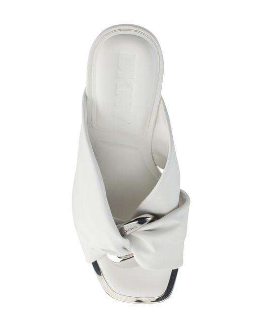 DKNY White Maryn Chain Wedge Platform Sandal