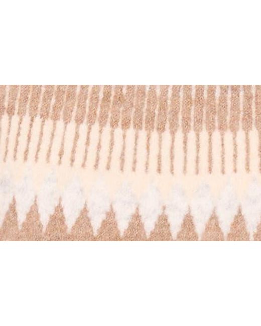 Vince Camuto Blue Fair Isle Raglan Sleeve Crewneck Sweater