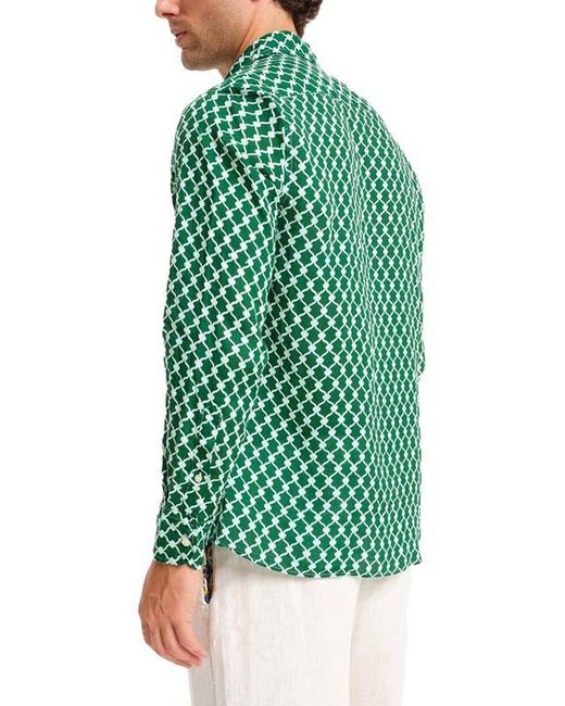 Peninsula Green Cetara Linen Shirt for men