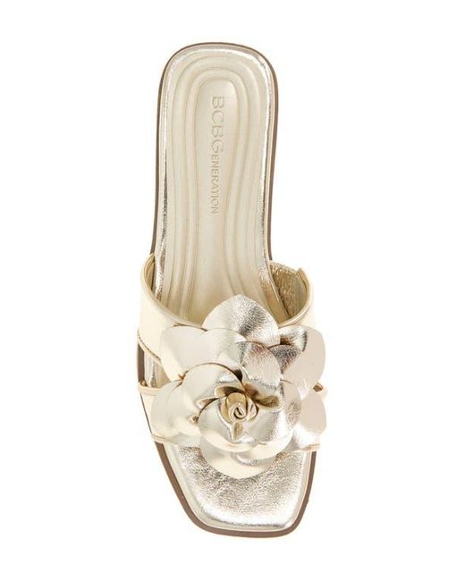 BCBGMAXAZRIA Metallic Mazey Slide Sandal