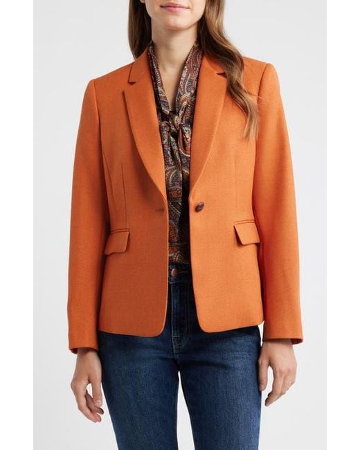 Tahari Orange One-Button Blazer