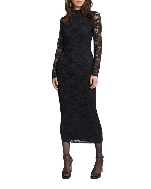 Bardot Black Meghan Lace Long Sleeve Dress