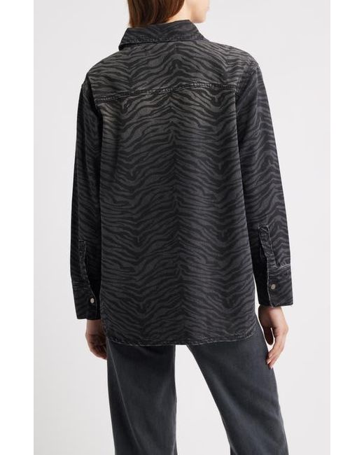 PTCL Black Ainhoanon Zebra Print Denim Shacket