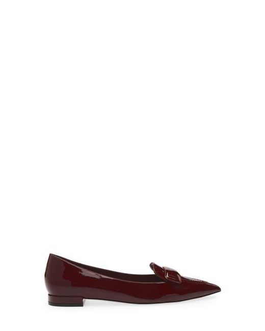 Stuart Weitzman Brown Sovinnie Patent Loafer Flat
