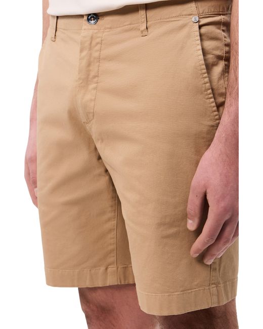 Psycho Bunny Natural Diego Flat Front Stretch Cotton Chino Shorts for men