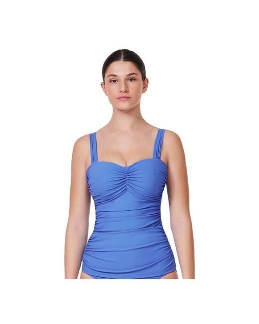 Gottex Blue Tutti Frutti Underwire D-Cup Tankini Top