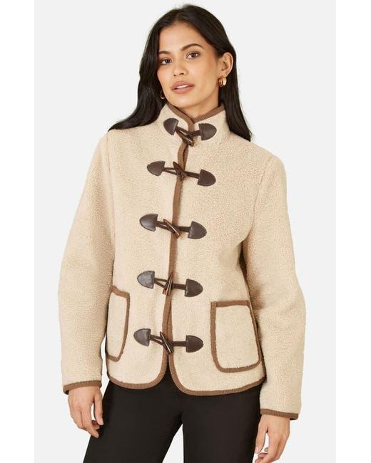 Yumi' Natural Tailored Borg Toggle Jacket