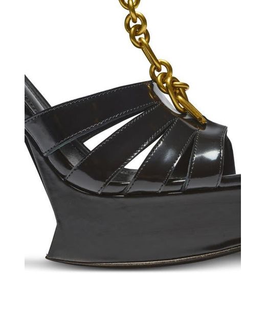 Balmain Black Sync Platform Sandals
