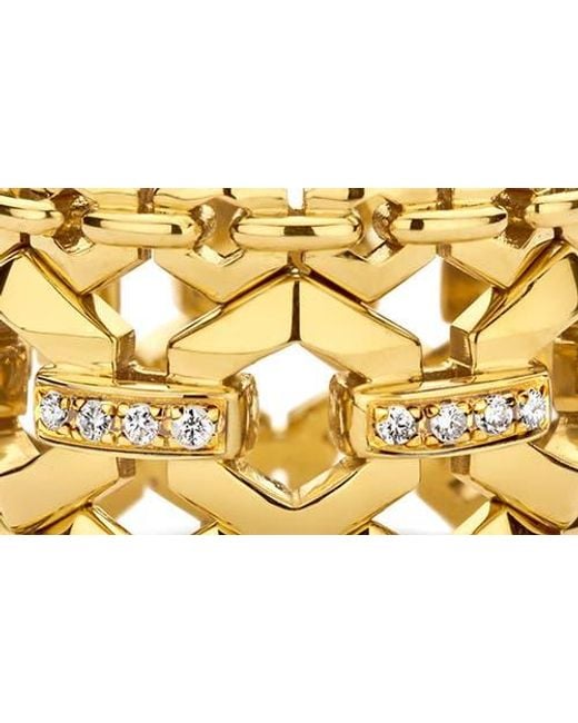DRIES CRIEL Metallic Diamond Link Ring