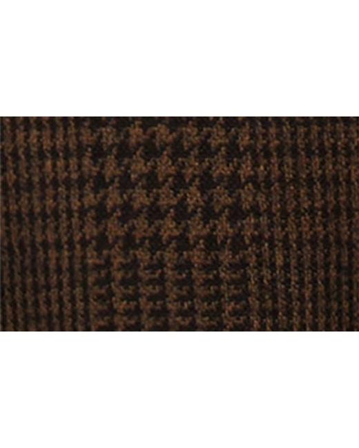 Max Mara Brown Ponza Pleated Houndstooth Check Wide Leg Pants