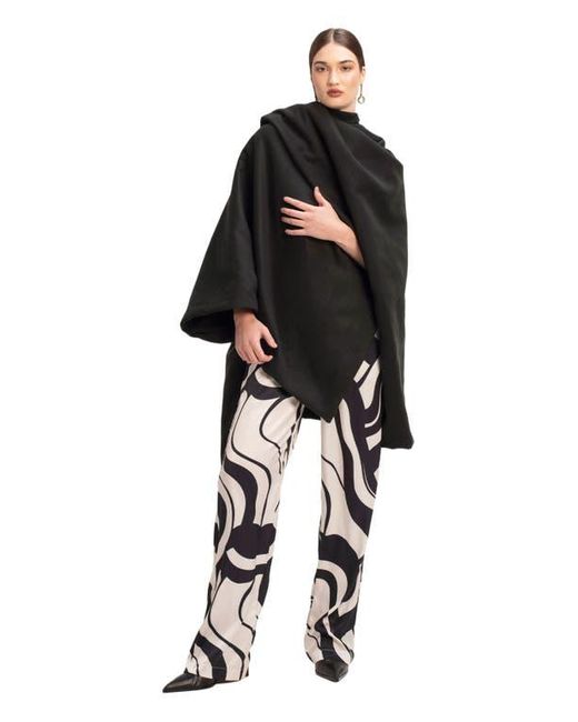 Diarrablu Black Double-Layered Wrap Cape Noir
