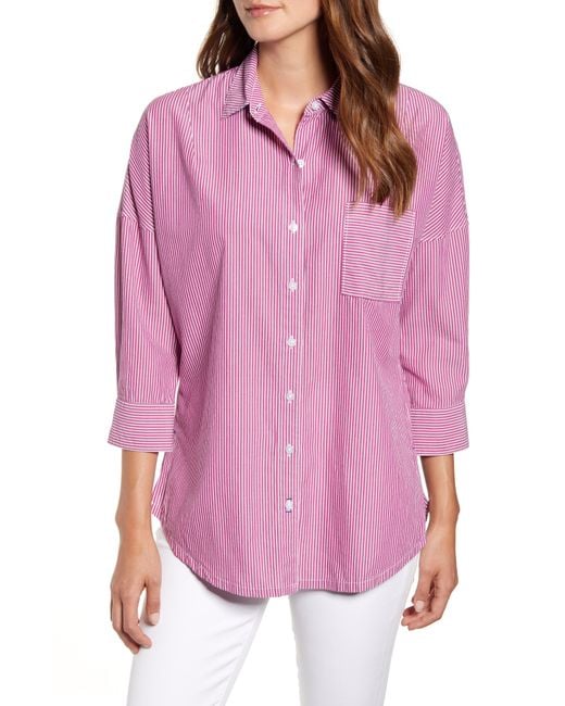 Tommy Bahama Pink Breezy Bliss Stripe Shirt