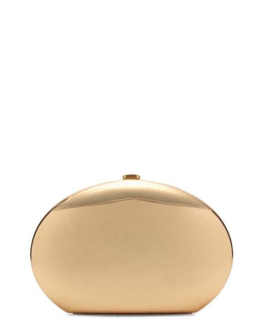 Mango Natural Metallic Frame Clutch