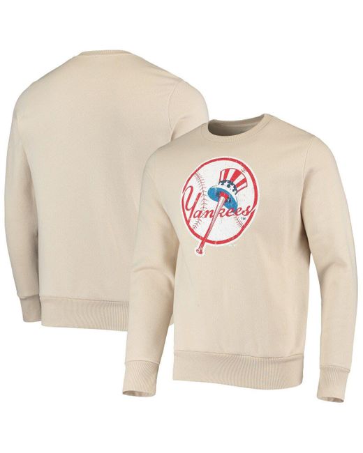 Majestic Threads Natural New York Yankees Fleece Pullover Sweatshirt At Nordstrom for men