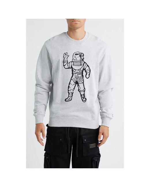 BBCICECREAM Gray Bb Astronaut Embroidered Cotton Crewneck Sweatshirt for men