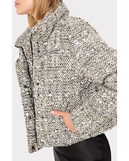 MILLY Gray Hayes Sequin Tweed Jacket