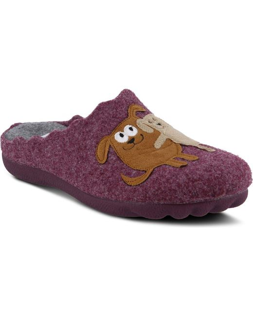 Flexus by Spring Step Purple Petlove Scuff Slippers