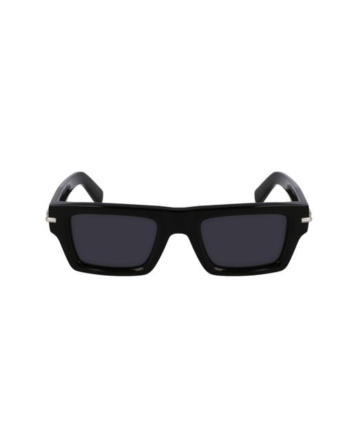 Ferragamo Black Prisma 50Mm Rectangular Sunglasses for men