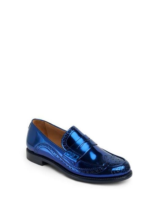 The Office Of Angela Scott Ms. Wingtip Penny Loafer in Blue  display picture 2