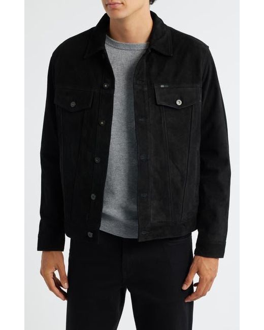 AG Jeans Black Dart Suede Trucker Jacket for men