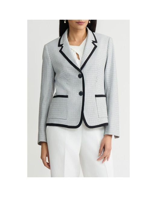 Kasper Gray Framing Two-Button Jacket