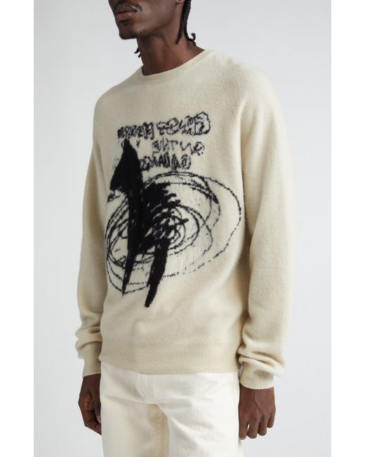 Frenckenberger Natural X Shane Macgowan Ghost Horse Cashmere Crewneck Sweater for men
