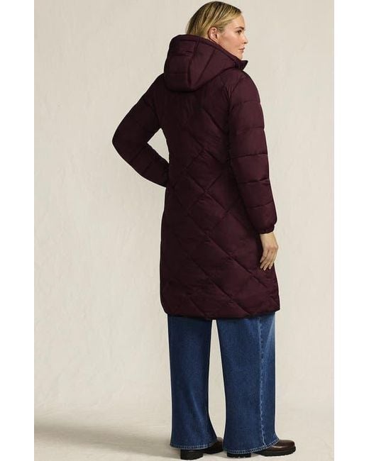 Lands' End Red Plus Size Featherfree Insulated Diamond Quilted Maxi Coat