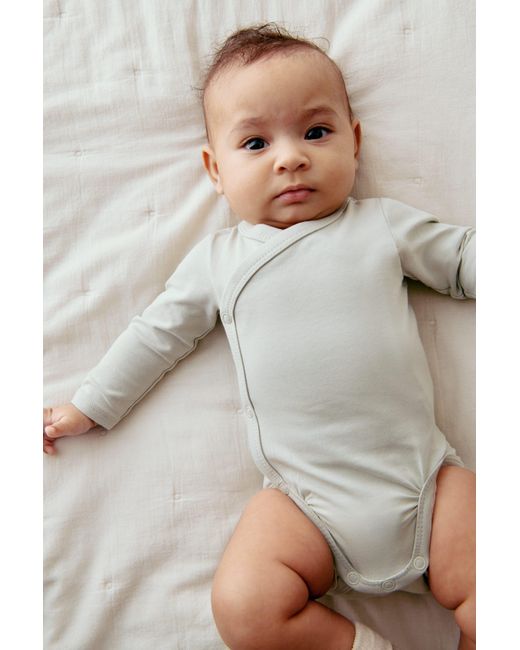 H&M Gray 5-Pack Wrapover Bodysuits for men