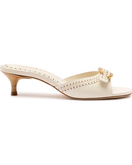 Larroude White Verona Mule
