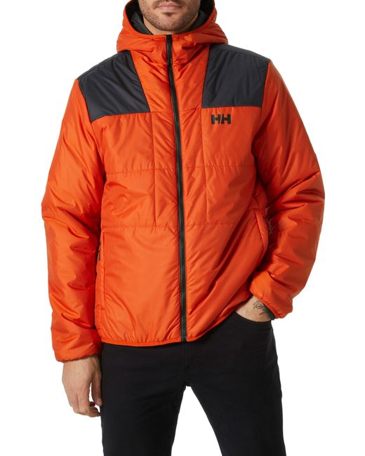 Helly Hansen Orange Flex Water Repellent Primaloft Insulated Hooded Jacket for men