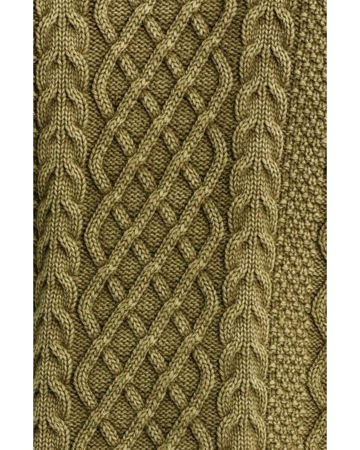 Dark Seas Green Big Sur Mixed Stitch Sweater for men