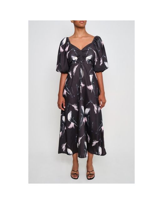 chinese dress ladies Horse Print Poplin Maxi Dress M