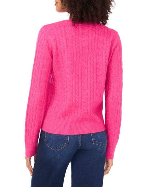 Cece Red Cable Stitch Sweater