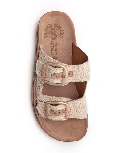 FANTASY SANDALS Brown Korina Slide Sandal