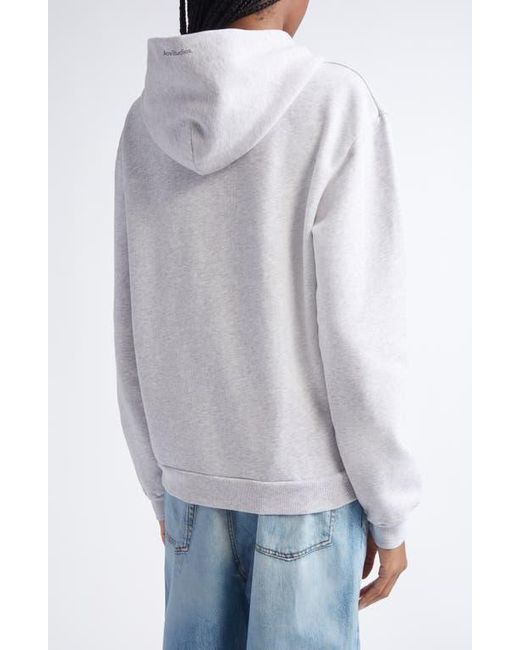 Acne Blue Fupiter Face Patch Mélange Fleece Zip Hoodie