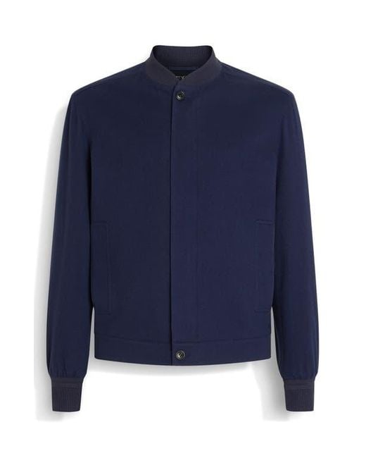 Zegna Blue Water Repellent Elements Oasi Cashmere Bomber Jacket for men