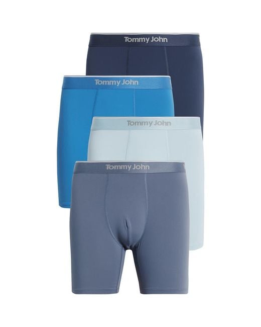 Tommy John Blue Micro Stretch 4-Pack 6-Inch Boxer Briefs for men